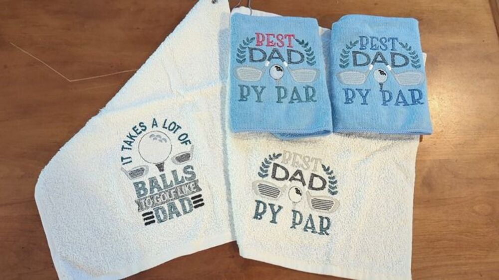 Set of 4 Embroidered Golf towels